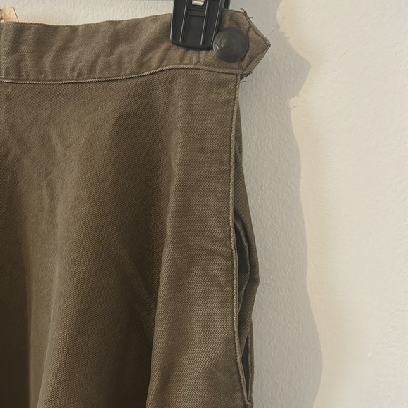 VINTAGE Ralph Lauren Brown High-Waisted Twill A-Line Midi Skirt Size 6 - Picture 3 of 5